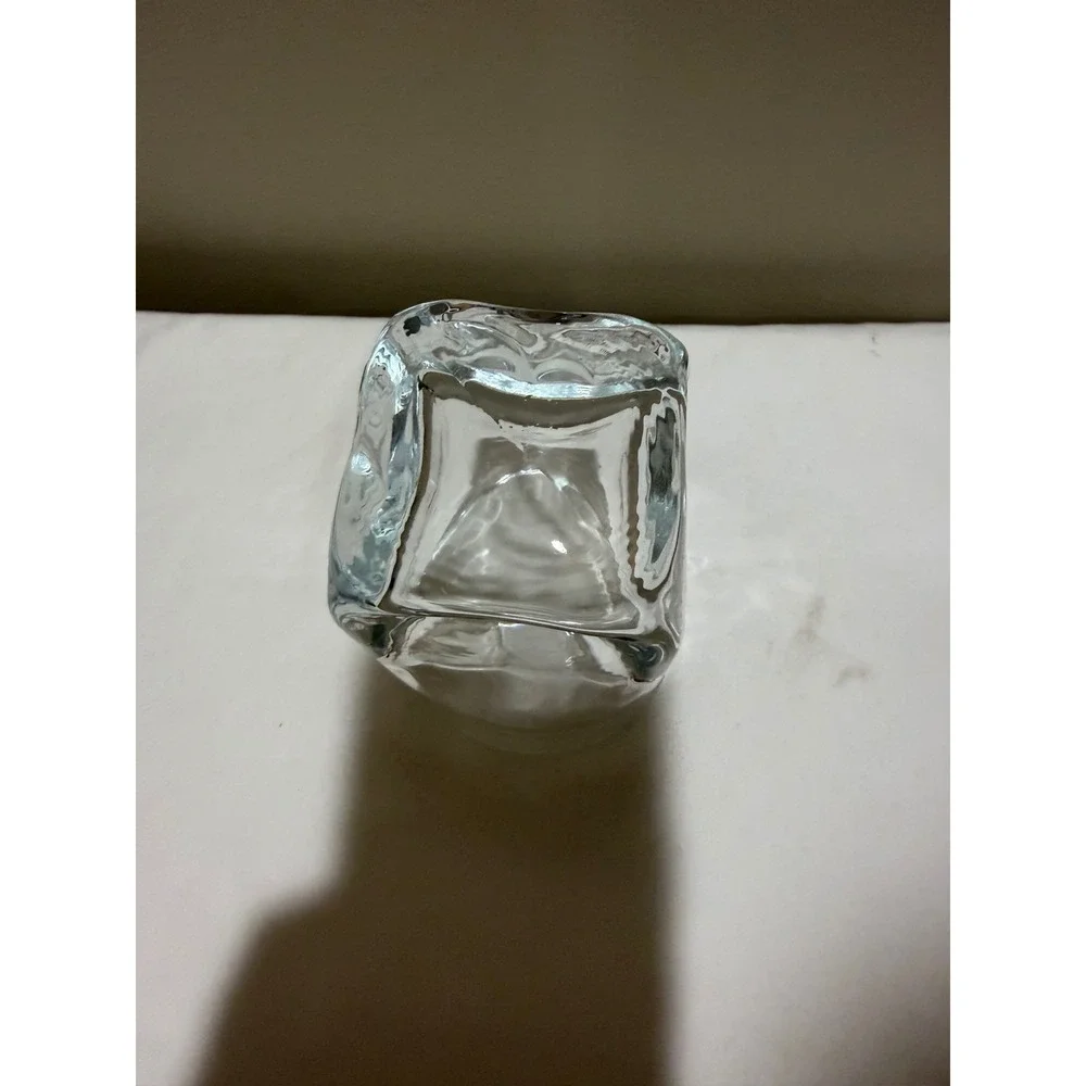 Heavy Bottom Whiskey Rocks Glass Textured Hammered Clear Lowball Tumbler 4in